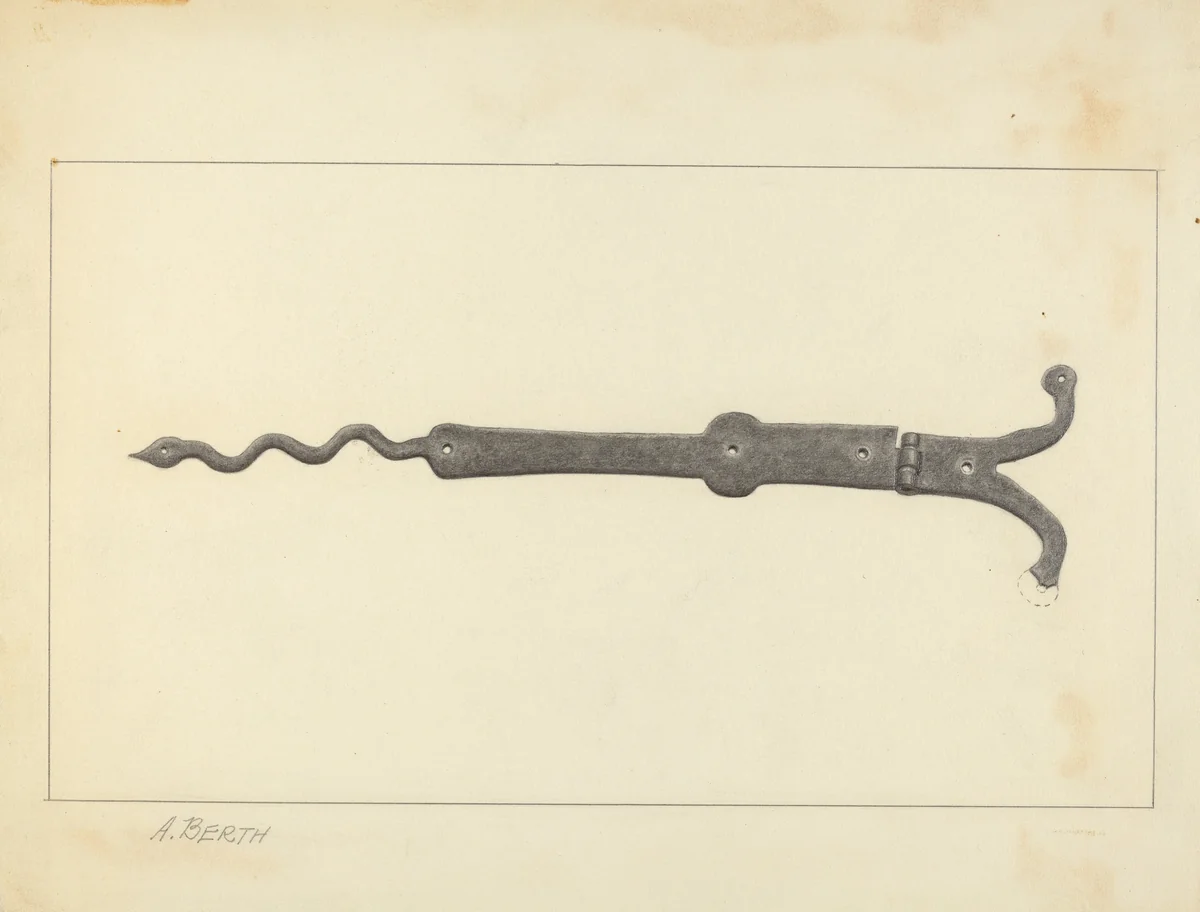 Hinge by Alexander Berth, index of american design, 1939