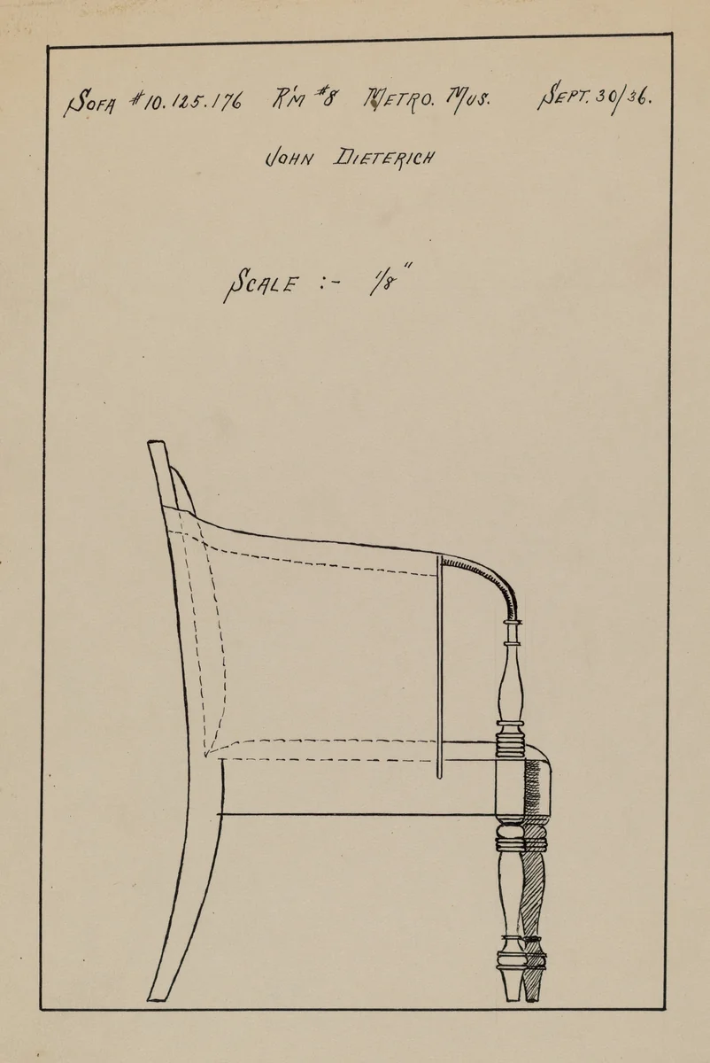 Sofa by John Dieterich, index of american design, 1936