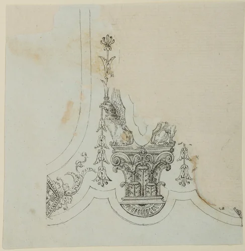 Partial Design for the Decoration of the Surround of the Barrel Tang of a Firearm by Nicolas Noël Boutet, drawing, 1772-1830