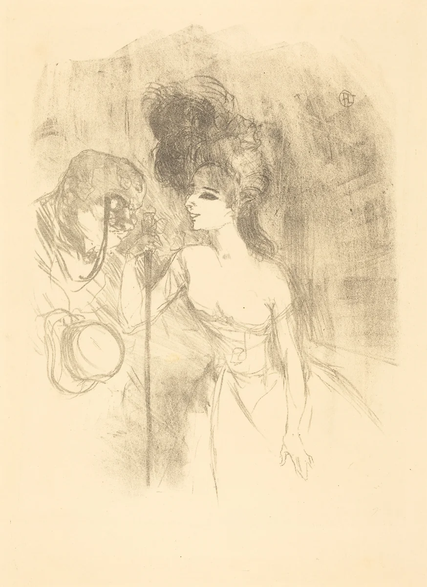 Anna Held and Baldy (Anna Held et Baldy) by Henri de Toulouse-Lautrec, print, 1896