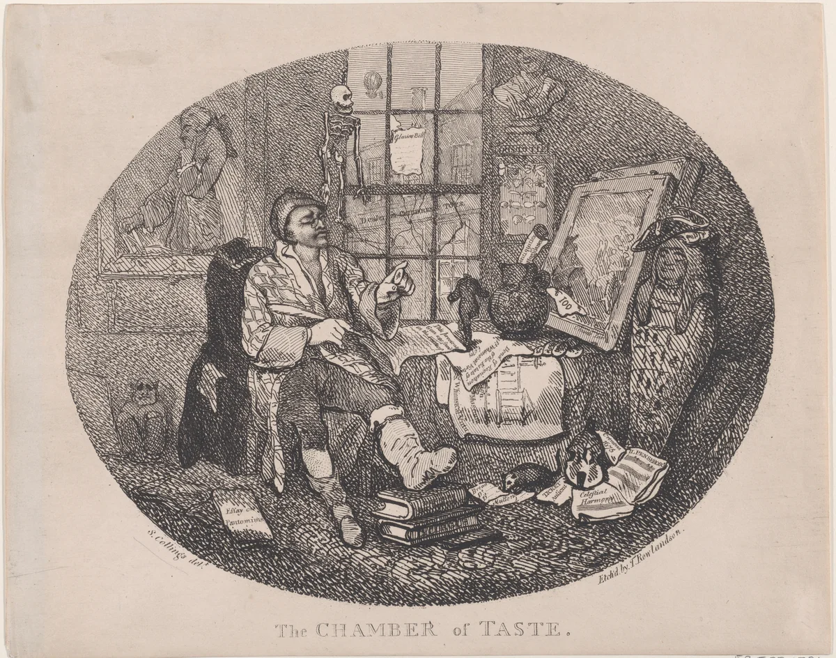 The Chamber of Taste by Thomas Rowlandson, print, 1780-1790