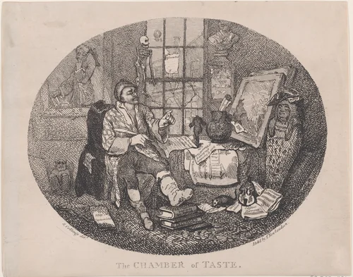 The Chamber of Taste by Thomas Rowlandson, print, 1780-1790