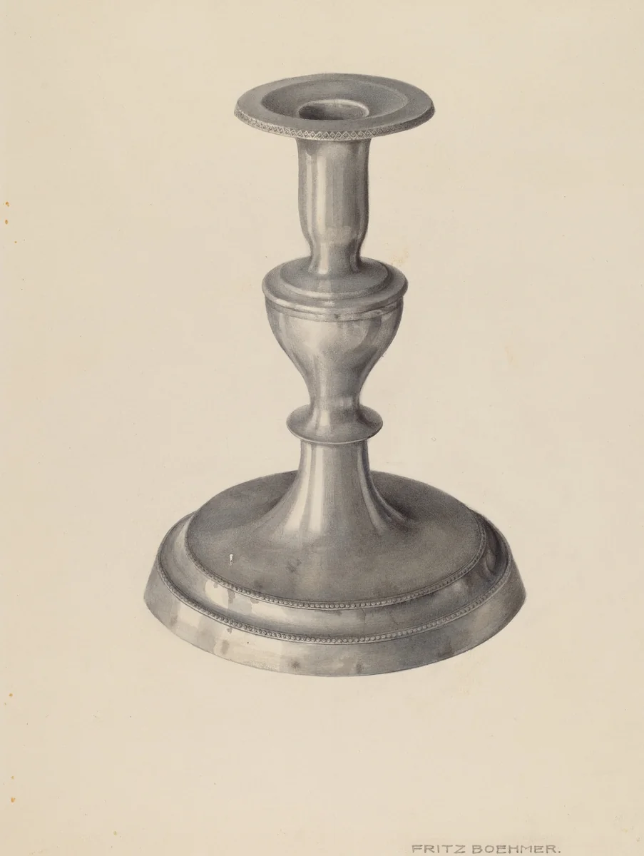 Candlestick by Fritz Boehmer, index of american design, 1939