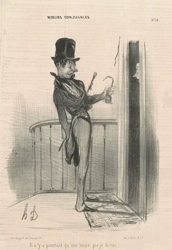 Il n'ya pas pourtant qu'une heure que je tire! by Honoré Daumier, print, 1839