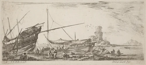 Harbor View by Stefano della Bella, print, 1644