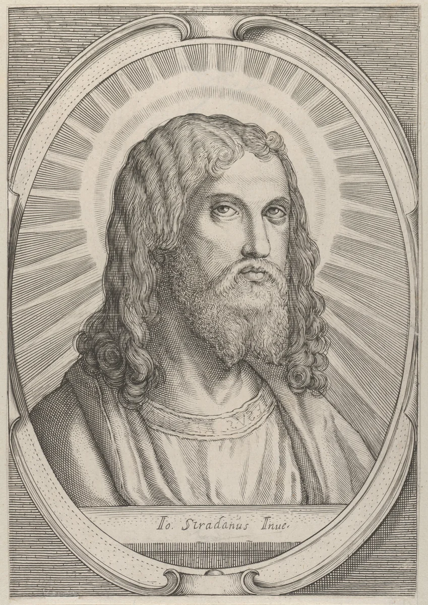 Head of Christ by Jan van der Straet, print, 1535-1949