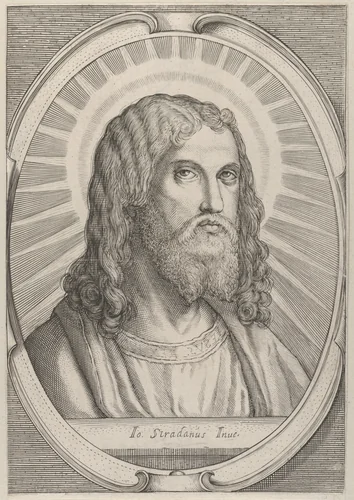 Head of Christ by Jan van der Straet, print, 1535-1949
