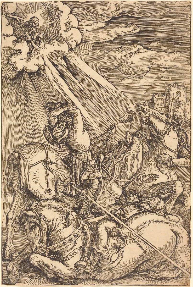 The Conversion of Saint Paul by Hans Baldung Grien, print, 1514