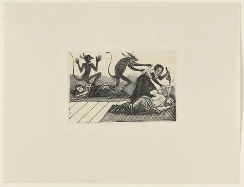 Example: A Girl in a Pact with the Devil (Ejemplo: Una hija en pacto con Satanás) by José Guadalupe Posada, print, 1891