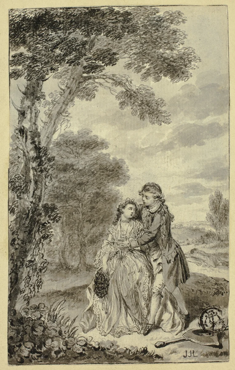 Illustration to Roderick Random, by Tobias Smollett by Francis Hayman, drawing, 1755-1765