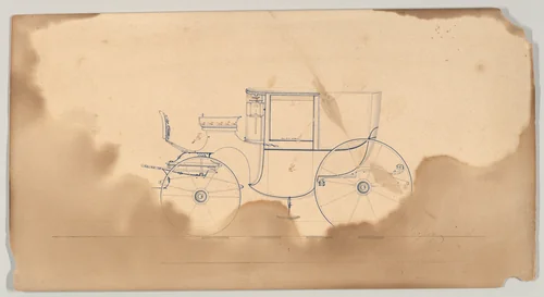 Coupé (unnumbered) by Brewster & Co., drawing, 1850-1870