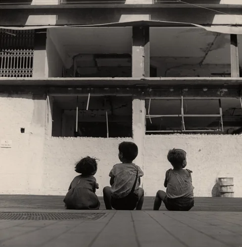 Three Children, Naples, Italy by Wayne Miller, photograph, 1944