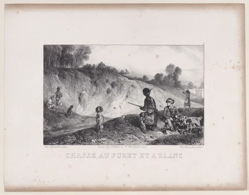 Hunting a Ferret with Blanks, from "Hunting Scenes" by Alexandre-Gabriel Decamps, print, 1829