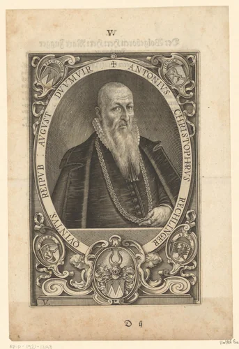 Portret van Anton Christoph Rechlinger by Lucas Kilian, print, 1615