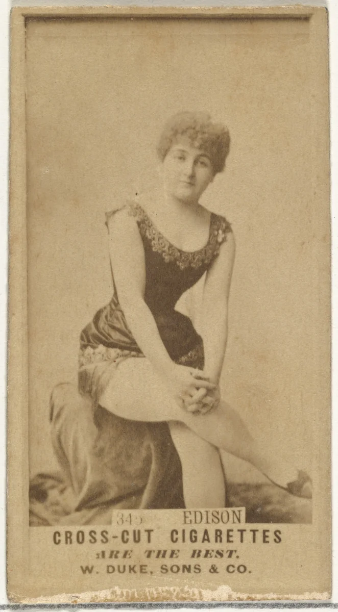 Edison, from the Actors and Actresses series (N145-3) issued by Duke Sons & Co. to promote Cross Cut Cigarettes by W. Duke, Sons & Co., photograph, 1880-1889