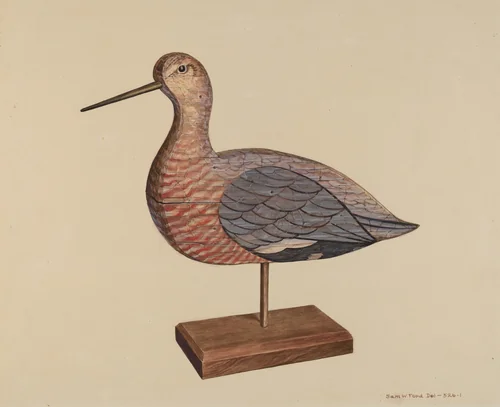 Decoy (Hudsonian Godwit) by Samuel W. Ford, index of american design, 1939