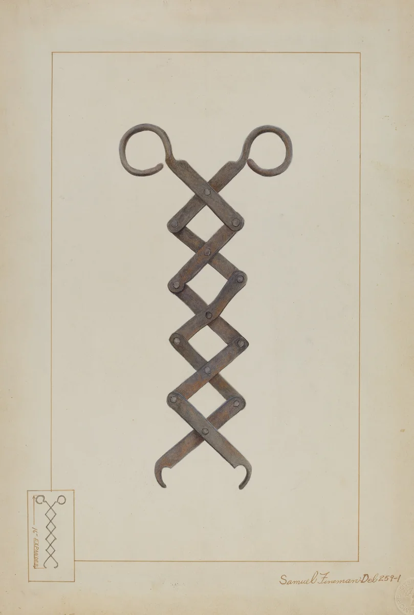 Tongs by Samuel Fineman, index of american design, 1937
