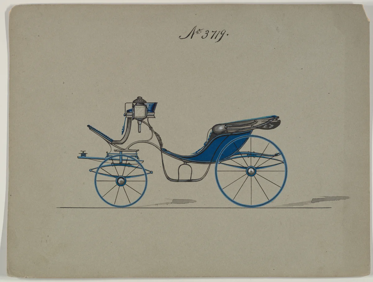 Design for Cabriolet or Victoria, no. 3719 by Brewster & Co., drawing, 1881