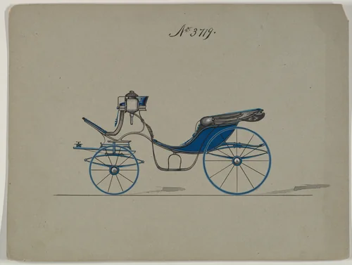 Design for Cabriolet or Victoria, no. 3719 by Brewster & Co., drawing, 1881