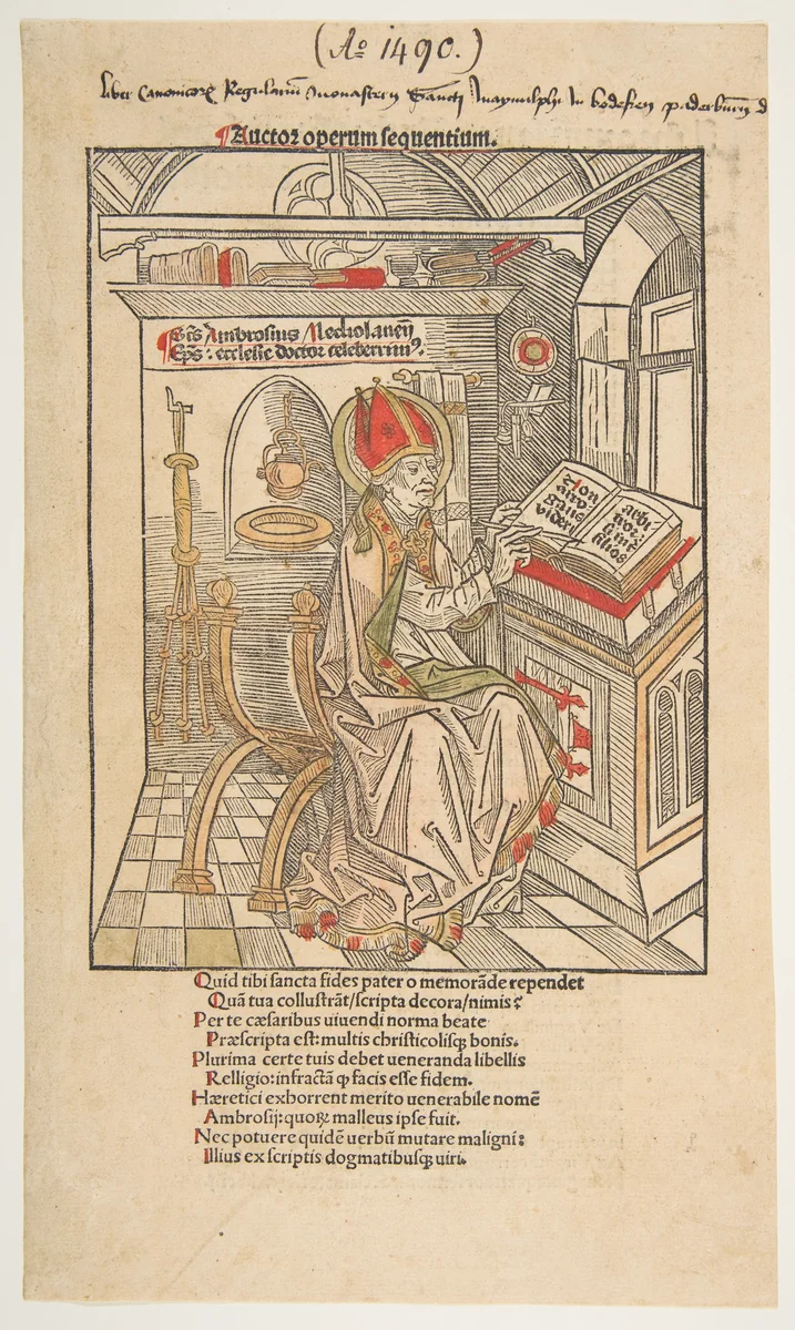 Saint Ambrose by Albrecht Dürer, print, 1492