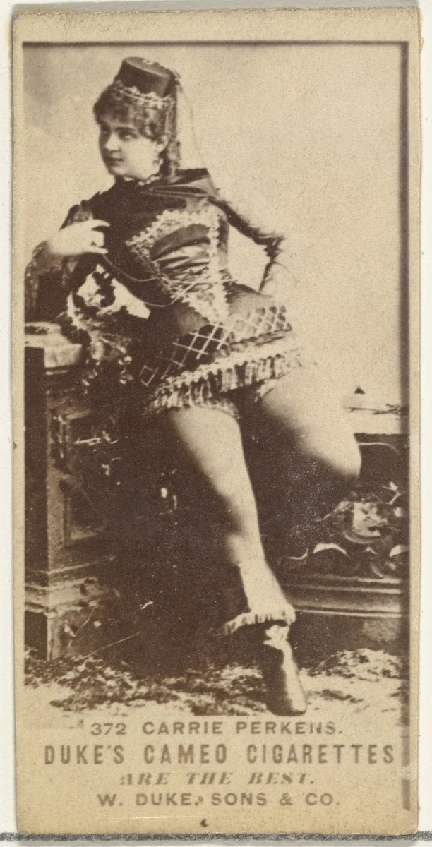 Card Number 372, Carrie Perkens, from the Actors and Actresses series (N145-5) issued by Duke Sons & Co. to promote Cameo Cigarettes by W. Duke, Sons & Co., photograph, 1880-1889