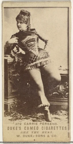 Card Number 372, Carrie Perkens, from the Actors and Actresses series (N145-5) issued by Duke Sons & Co. to promote Cameo Cigarettes by W. Duke, Sons & Co., photograph, 1880-1889