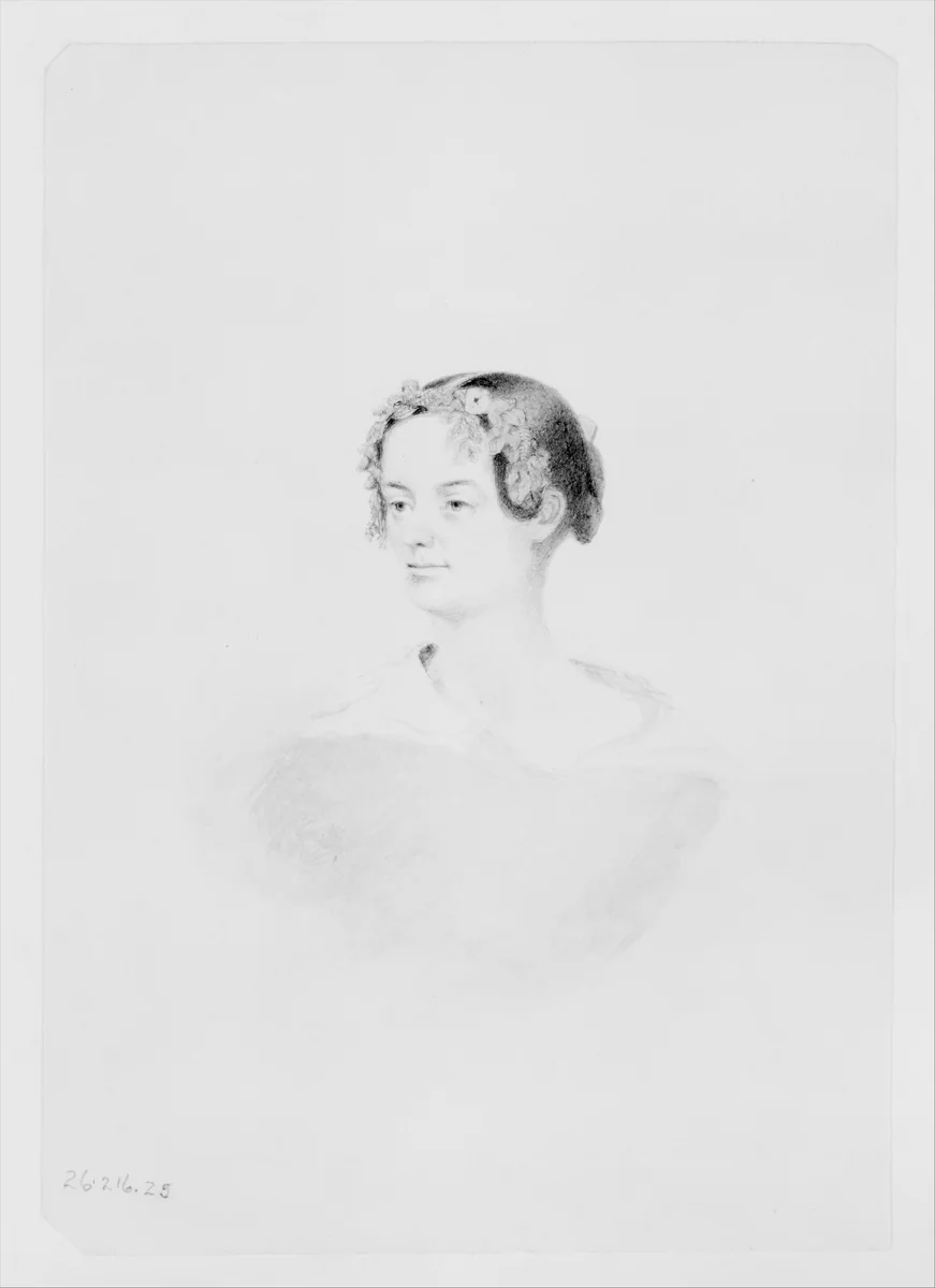 Portrait of a Woman (from McGuire Scrapbook) by Thomas F. Hoppin, artwork, 1839-1843