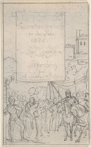 Study for a Title Page by Carl Alexander von Heideloff, drawing, 1809-1865