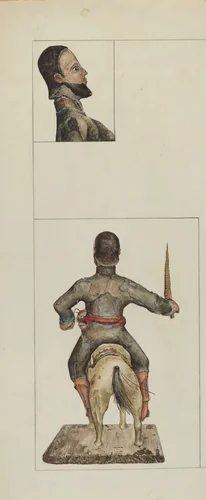 Santo Bulto (Santiago or San Diego) by Eldora P. Lorenzini, index of american design, 1938