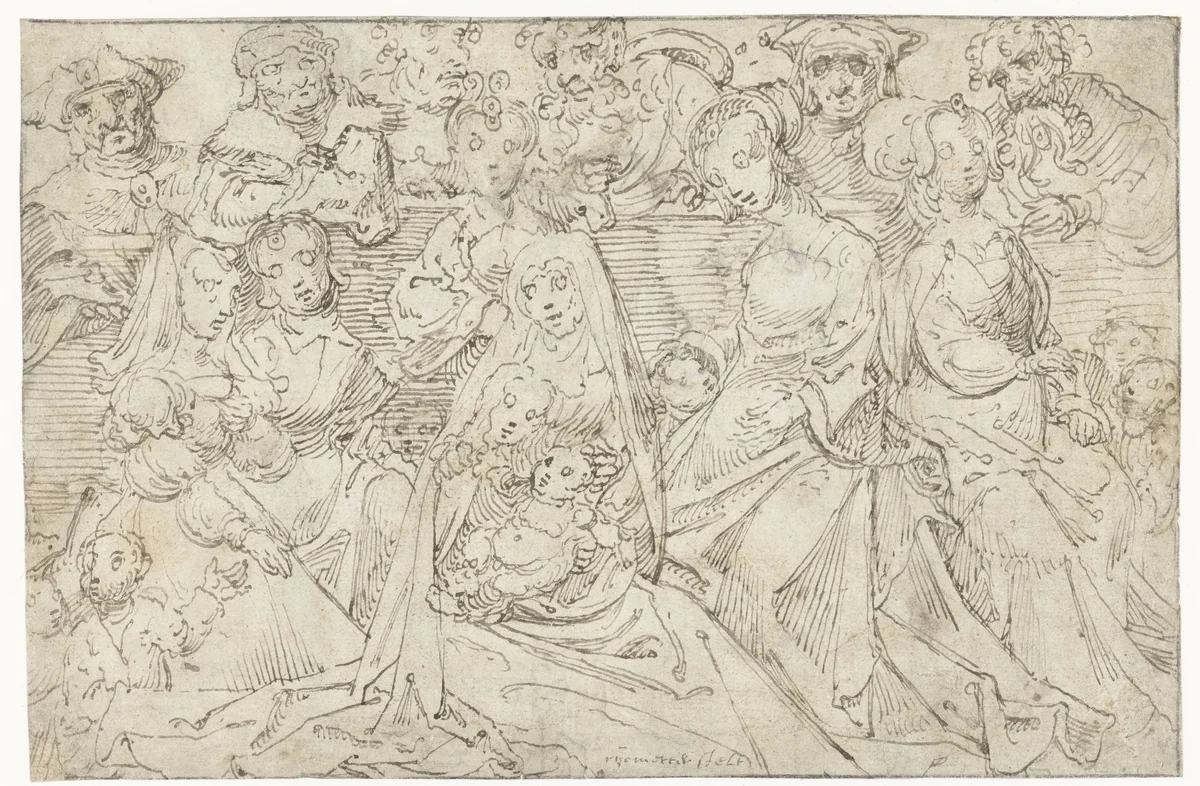 Heilige maagschap by anonymous, drawing, 1540