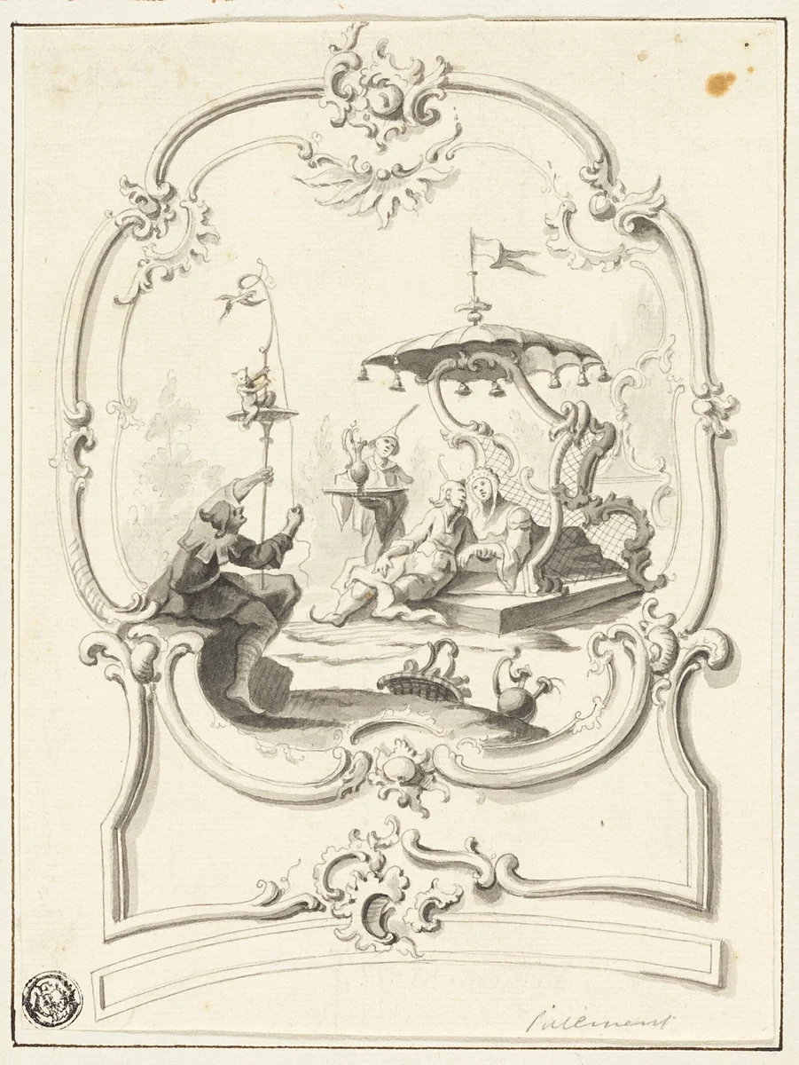 Chinoiserie by Jean Baptiste Pillement, drawing, 1748-1808