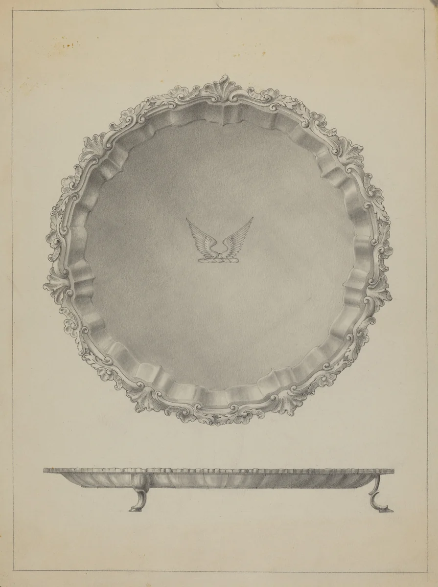 Silver Tray by Simon Weiss, index of american design, 1936