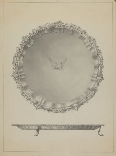 Silver Tray by Simon Weiss, index of american design, 1936