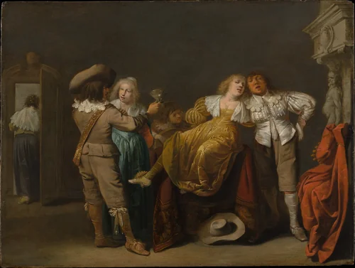 A Party of Merrymakers by Pieter Jansz Quast, painting, 1635-1638