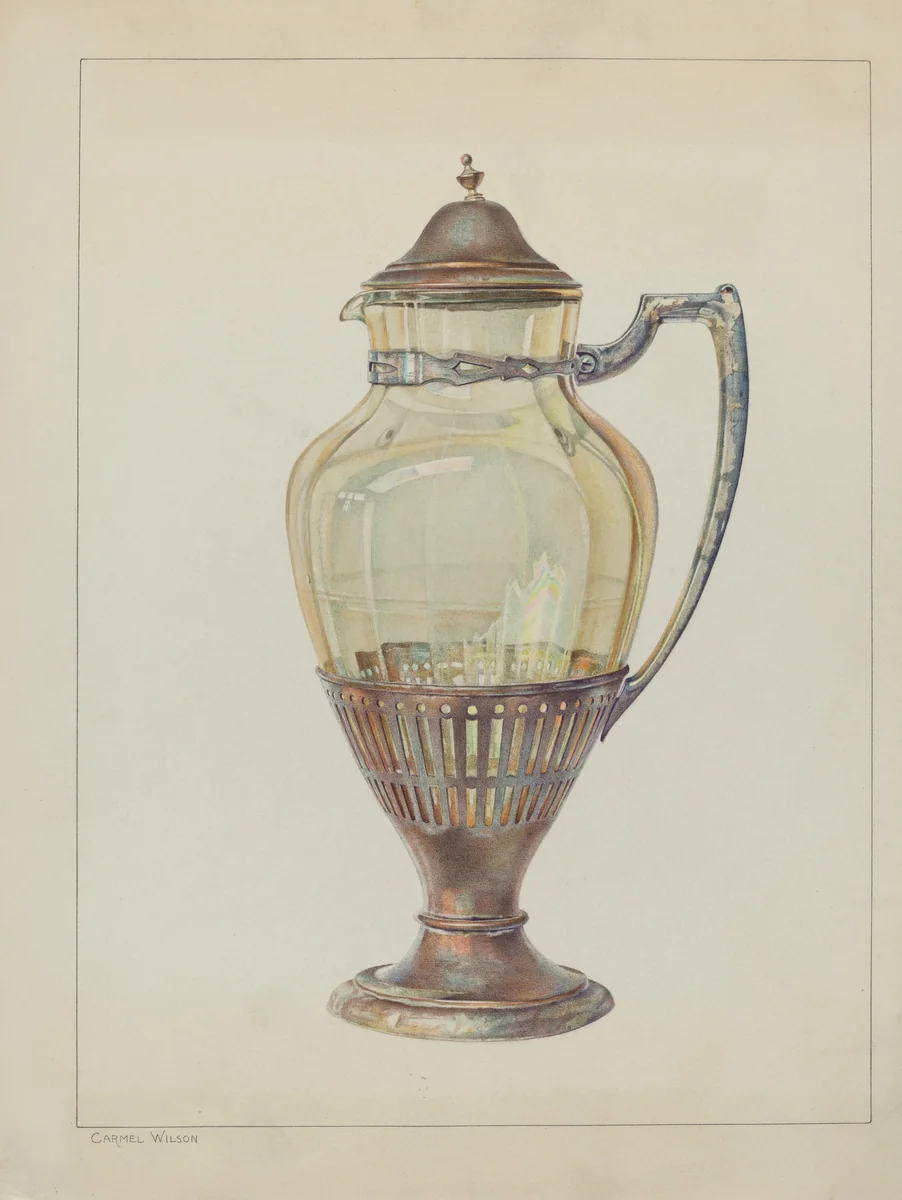 Silver and Glass Flagon by Carmel Wilson, index of american design, 1936