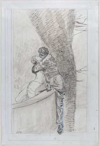 In the Park, from "A Love (Opus X)" by Max Klinger, drawing, 1850-1900
