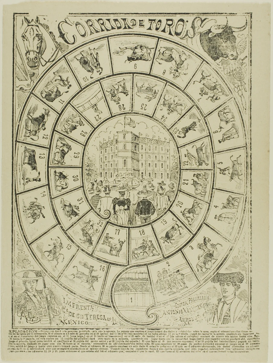 Bullfight Dice-Game by José Guadalupe Posada, print, 1898
