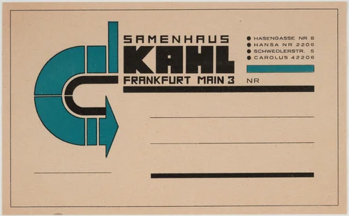 Samenhaus Kahl by Robert Michel, design, 1924