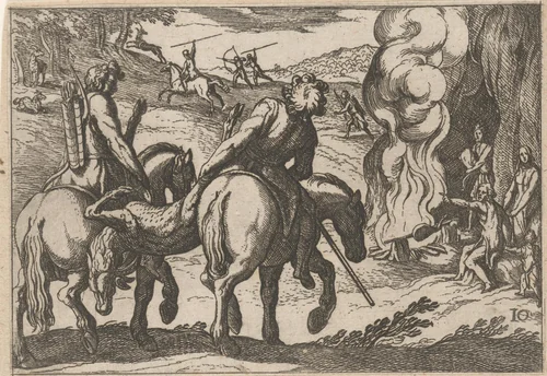 Jacht op herten by Antonio Tempesta, print, 1598