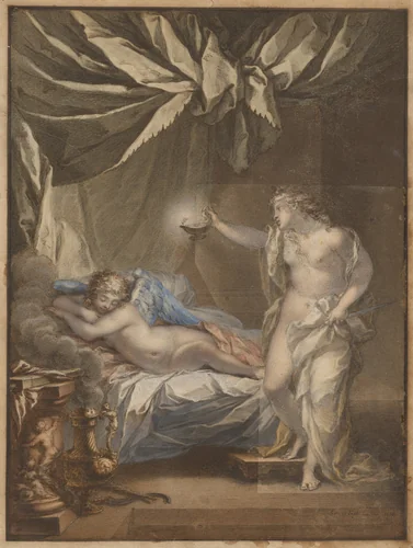 Cupid and Psyche by Santino Tagliafichi, drawing, 1800