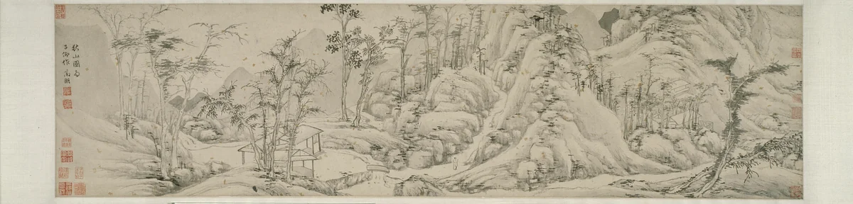 Autumn Mountains 秋山圖 by Wen Zhengming (文徵明), drawing, 1510-1550