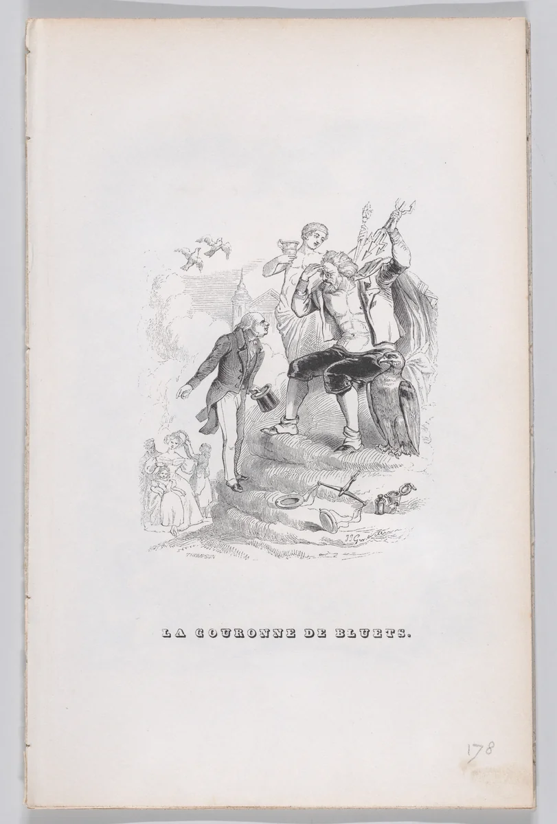 Crown of Cornflowers, from "The Complete Works of Béranger" by J. J. Grandville, print, 1836