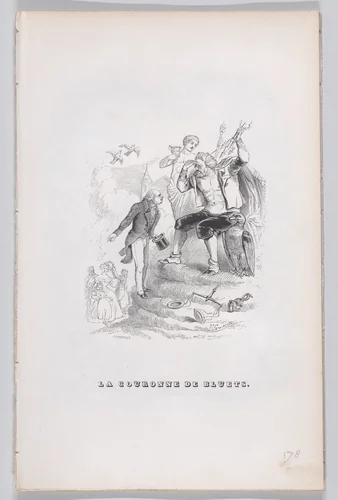 Crown of Cornflowers, from "The Complete Works of Béranger" by J. J. Grandville, print, 1836