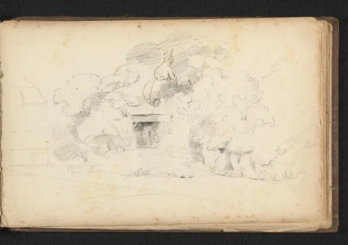 Man in een bos by Jan Bedijs Tom, drawing, 1823-1894