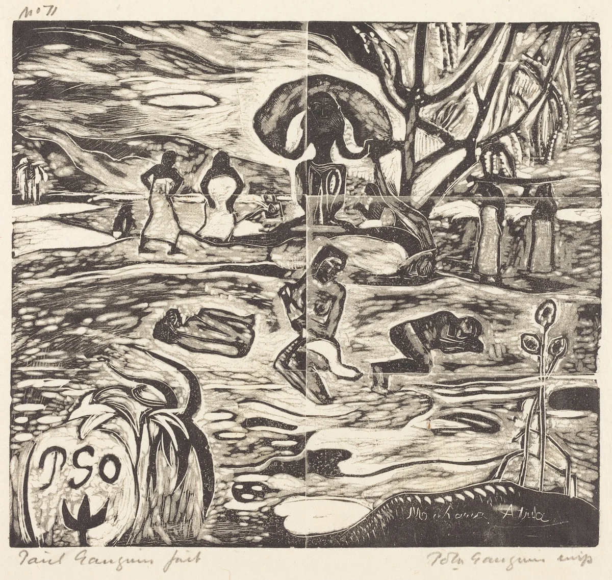 Mahana Atua (Day of the Gods) by Paul Gauguin, print, 1894-1895