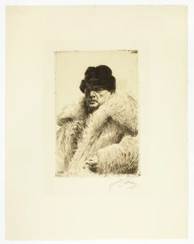 Self-Portrait 1916 by Anders Zorn, print, 1916