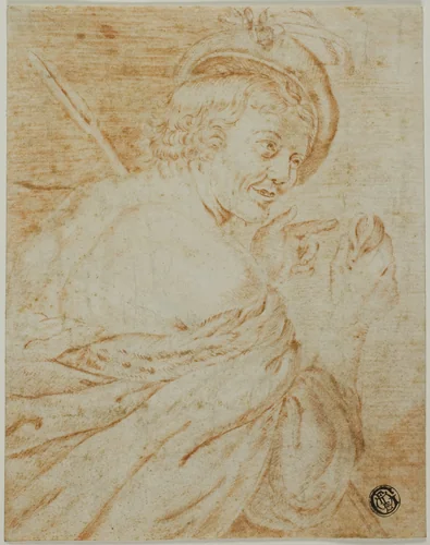 Half-Length View of Man with a Fig by Unknown Artist, drawing, 1700-1799