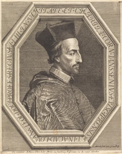 Corneille Jansenius, Bishop of Ypres by Jean Morin, print, 1600-1650