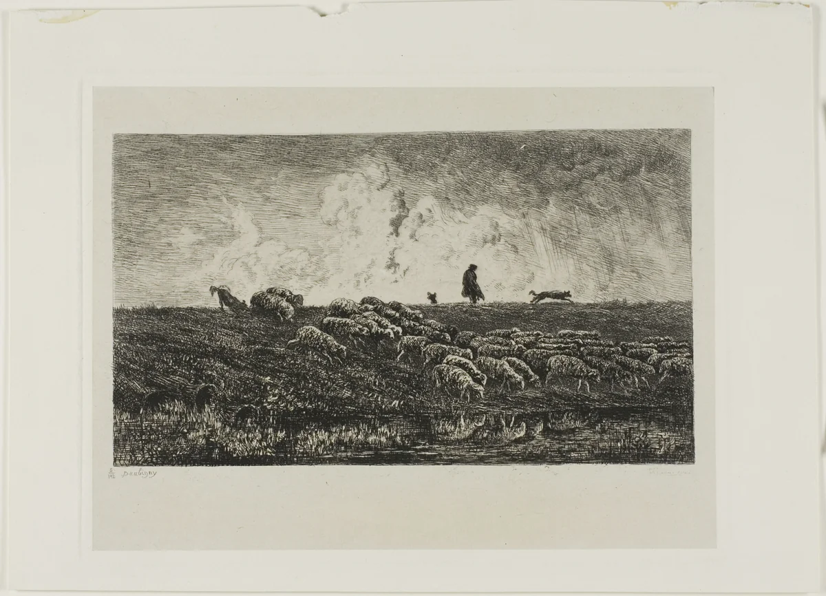The Shower by Charles-François Daubigny, print, 1846-1856