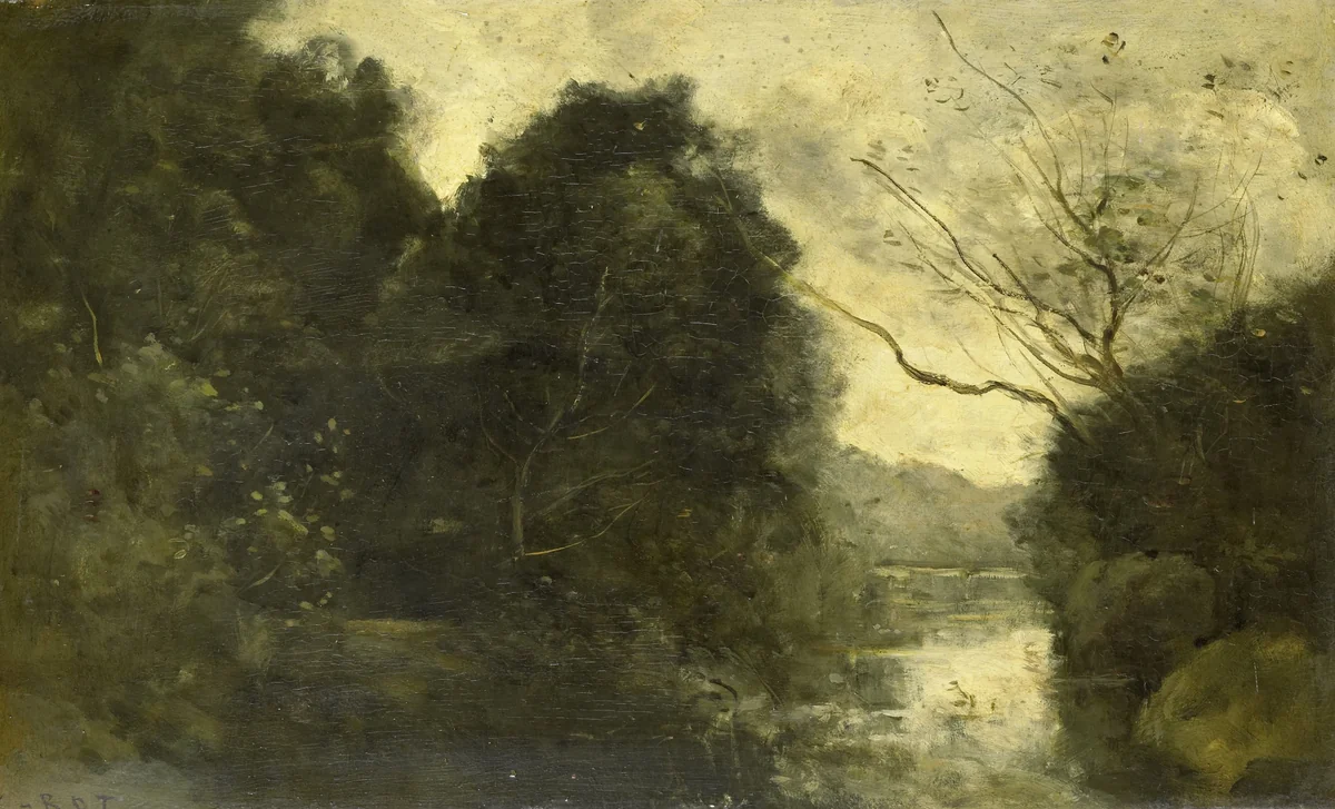 Pond in the Woods by Camille Corot, painting, 1840-1875